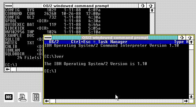 File:OS2 1.1 Multiple Command Windows.png