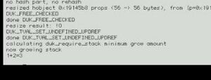 An early screenshot of POBARISNA running Duktape in OpenFirmware